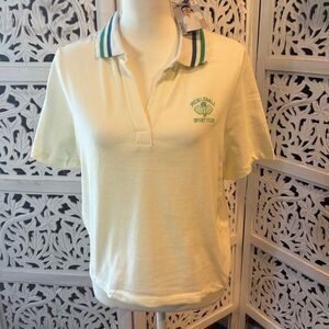 White Pickleball Sport Club Women's Polo Shirt NWT